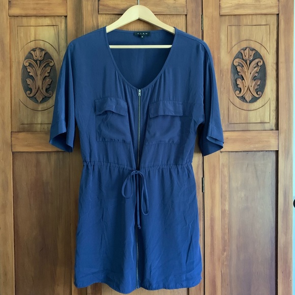 GLAM Blue Full Zipper Dress Small - Picture 1 of 1